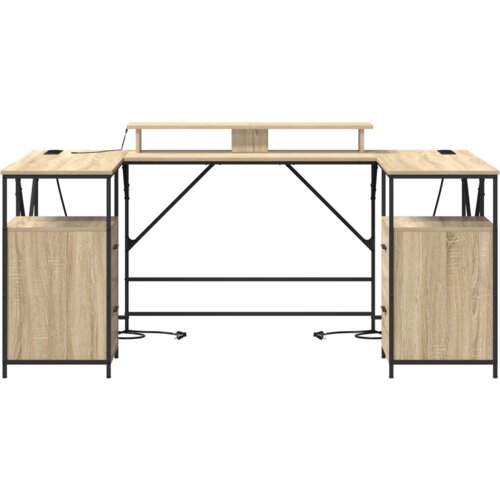 vidaXL Miza s predalom Sonoma Oak 182 x 101 x 87.5 cm Konstruiran les Cene