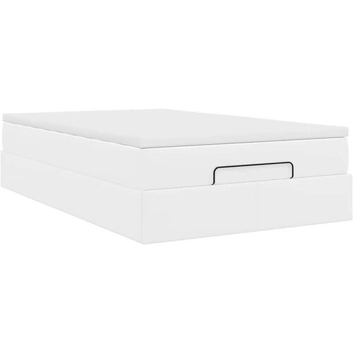 VidaXL otomanski okvir kreveta s madraca bijeli 120x190cm umjetna koža Slike