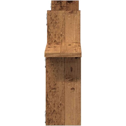 VidaXL Zidne police 2 kom boja staro drvo 38x12x38cm konstruirano drvo Slike