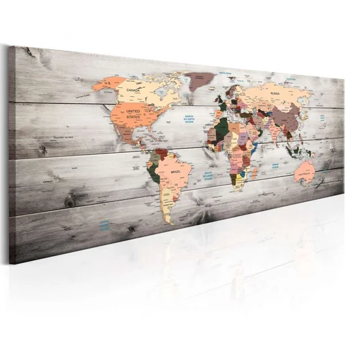  Slika - World Maps: Wooden Travels 150x50