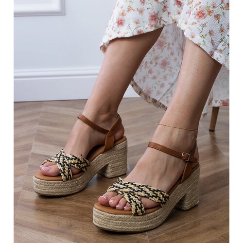Gemre Black woven block heel sandals Marfi Cene