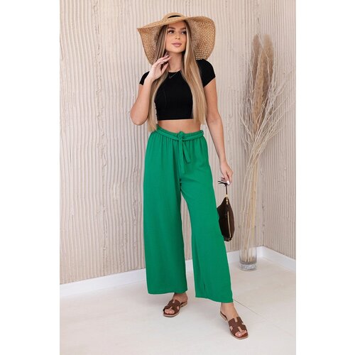 Kesi Wide-waisted trousers in green colour Cijene