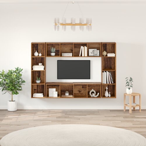 vidaXL Set TV komoda 4 pcs Smeđa 37 x 37 x 142.5 cm Konstruirano drvo Cijene