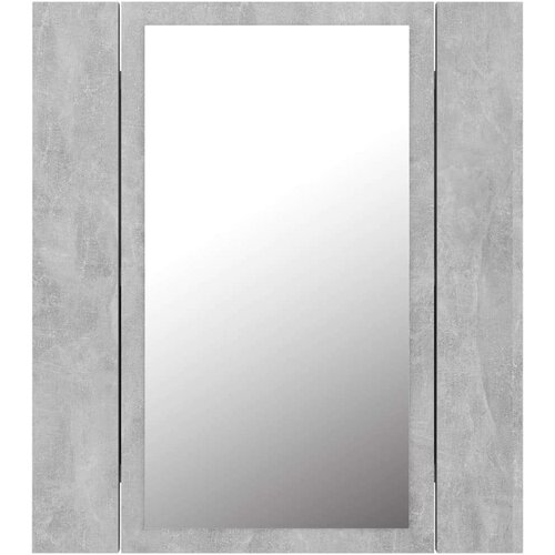 VidaXL LED kupaonski ormarić s ogledalom siva boja betona 40x12x45 cm Slike