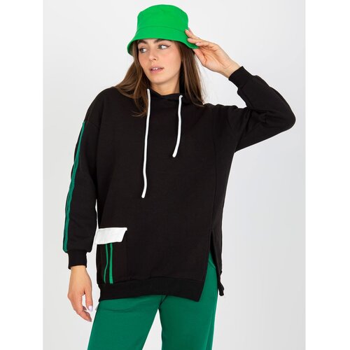 Fashion Hunters Black oversized sweatshirt with a hood Slike