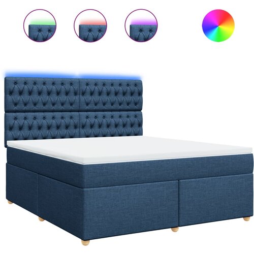 vidaXL Box spring postelja z vzmetnico modra 180x200 cm blago, (21309155) Cene