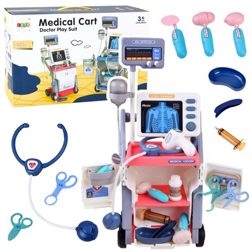  Mali doktorski set, medicinska kolica, rendgenska EKG svjetla, ružičasta, 16 kom. Slike
