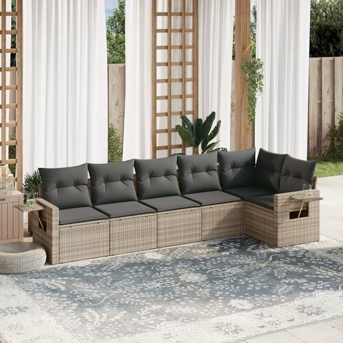 vidaXL 6-dijelni set vrtnih sofa od poliratana s jastucima svjetlosivi Cijene