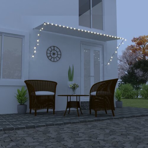 vidaXL Zložljiva tenda z LED lučmi 350x150 cm krem Cene