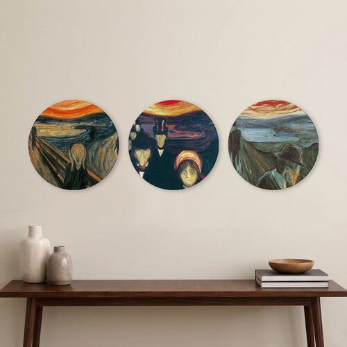 WALLXPERT 3YMDF11894 Multicolor Decorative MDF Painting (3 Pieces) Cene