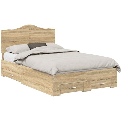 vidaXL konstrukcija postelje sonoma hrast 120 x 200 cm konstruiran les, (5000102184) Cene