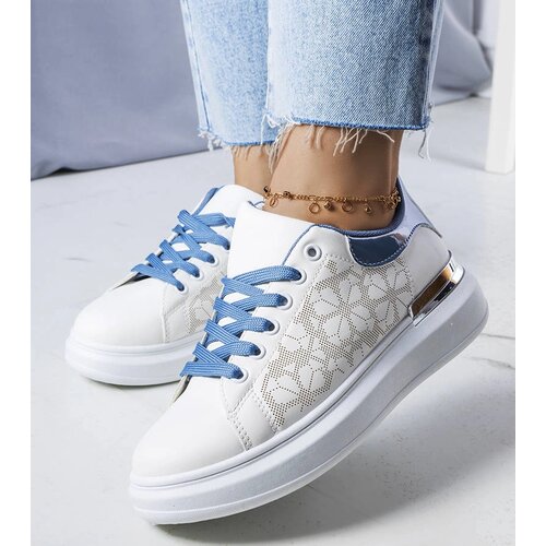 Gemre White and Blue Perforated Erin Footwear Cene