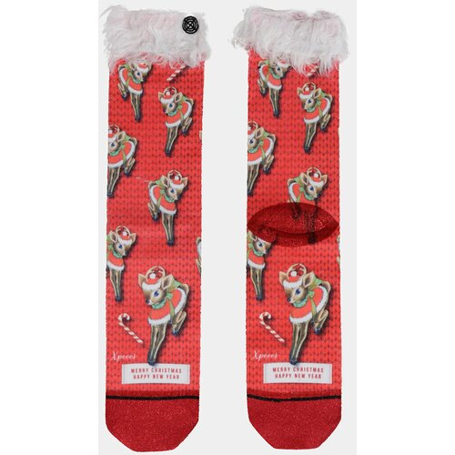 XPOOOS Red women's socks with CHRISTMAS theme Cene