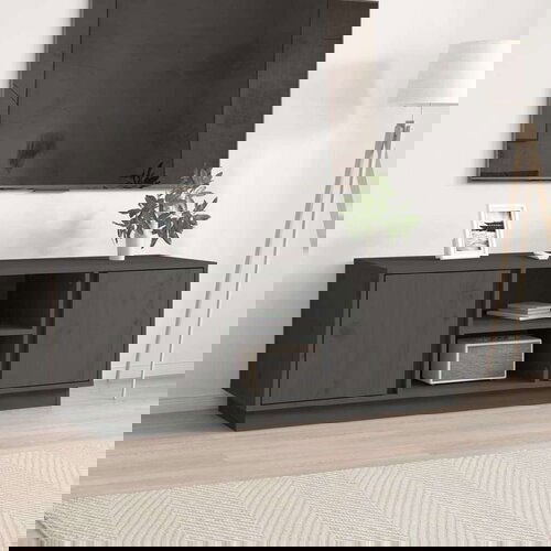 TV ormarić sivi 110 x 35 x 40 5 cm od masivne borovine Slike