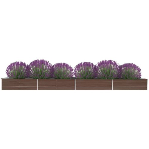 vidaXL Povišena vrtna gredica od pocinčanog čelika 600x80x45 cm smeđa Cijene