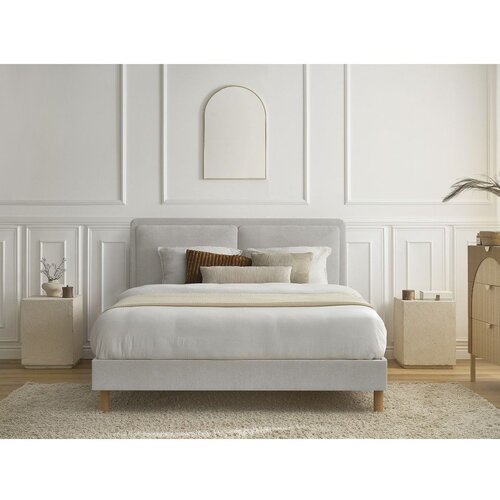 Bobochic Paris Siva oblazinjena oblazinjena zakonska postelja z letvenim dnom 140x190 cm Mara &amp;ndash; Slike