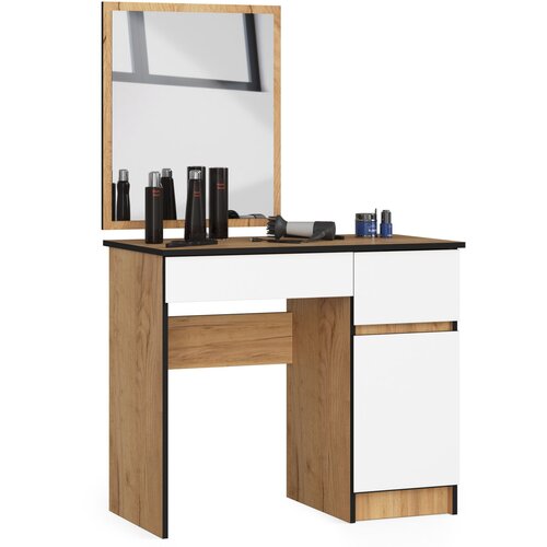 AKORD kosmetična toaletna miza s kosom P-2/SL 500x600 desni hrastov craft / bela, (21713522) Cene