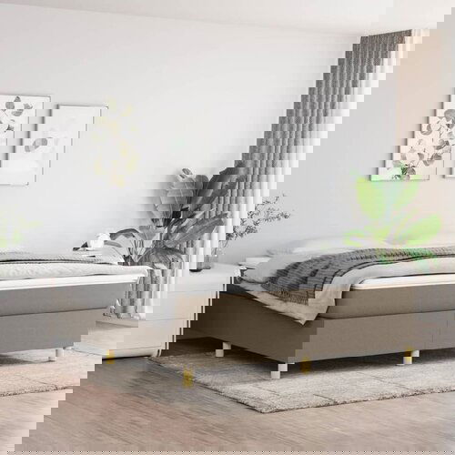 The Living Store Box spring postelja z vzmetnico taupe 160x200 cm blago - Box Spring Postelja, (21514142) Slike