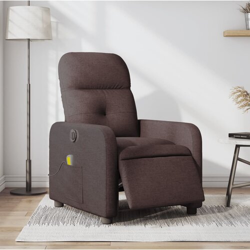  The Living Store Električni masažni naslanjač temno rjavo blago - Električni Masažni Stol, (21502022) Slike