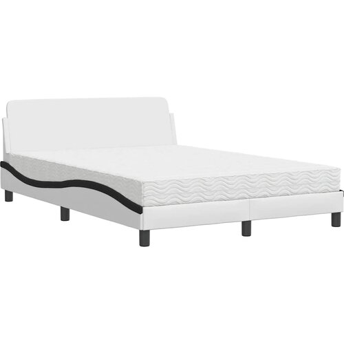  Krevet s madracem Dover bijeli i crni 140 x 200 cm od umjetne kože Slike