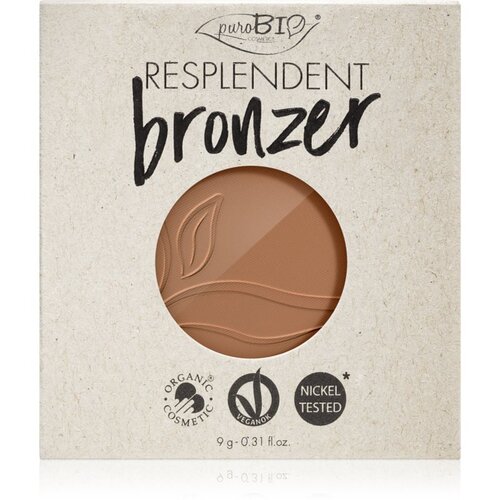 PuroBIO cosmetics Resplendent bronzer zamjensko punjenje nijansa 01 Pale Brown 9 g Slike