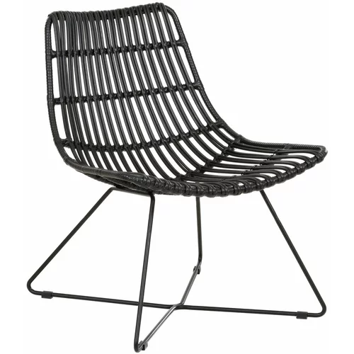 Westwing Collection crna fotelja od poliratana Costa