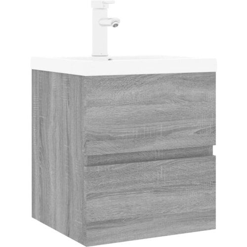 vidaXL Omarica z vgradnim umivalnikom siva sonoma inženirski les, (20716405) Cene