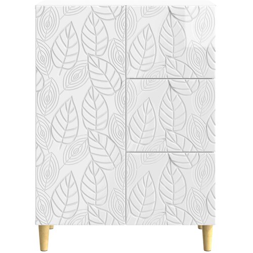  Kreveta Bijela visokog sjaja 66 x 34,5 x 90 cm Slike
