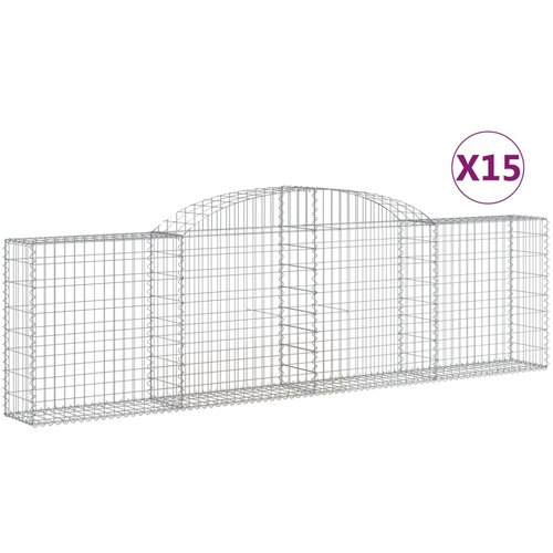  Lučne gabionske ko&amp;scaron;are 15 kom 300x30x80/100cm pocinčano željezo Slike