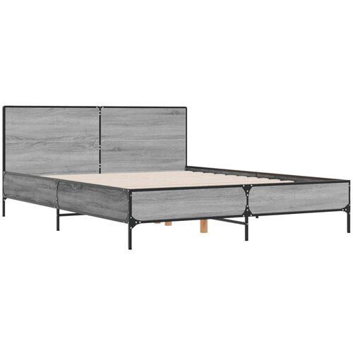 vidaXL Okvir kreveta boja hrasta 160x200 cm konstruirano drvo i metal Cijene