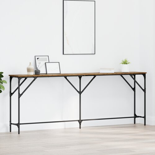 VidaXL Konzolna miza Staro les 200x29x75 cm inženirski les. Slike