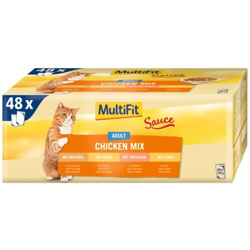 MultiFit Cat Adult mix pi&scaron;čanec v omaki Multipack 48x100 g Cene