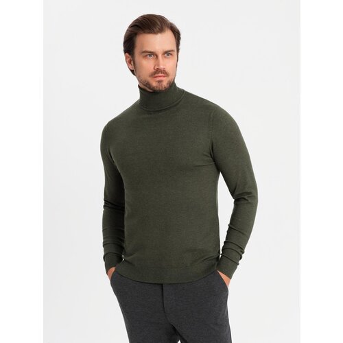 Ombre Men's knitted turtleneck with viscose - dark grey Cijene