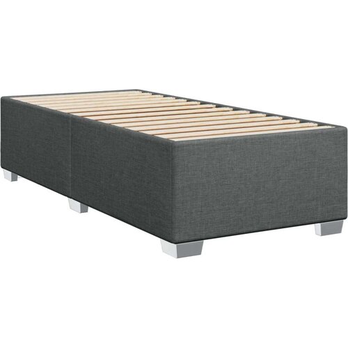 VidaXL Okvir kreveta s oprugama i madrac tamnosivi 80x200cm od tkanine Slike