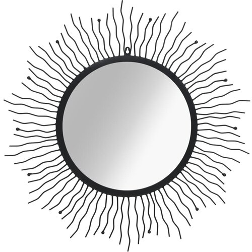 VidaXL Stensko ogledalo sonce 80 cm črne barve Slike