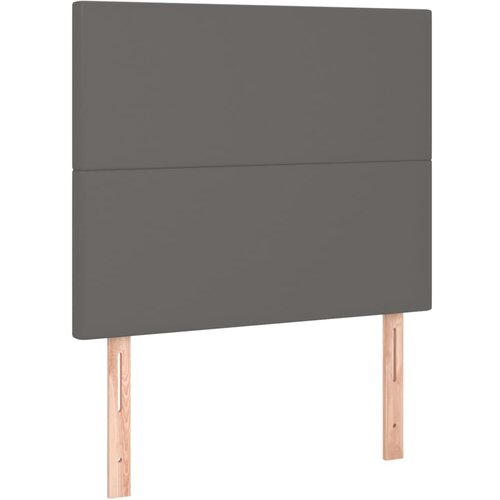 Maison Chic Posteljno vzglavje - Vzglavna omarica 2 kosa sivo 100x5x78/88 cm umetno usnje, (22077350) Slike