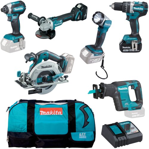 Makita DLX6092T Akumulatorski set LXT Ah ukljucujuci dva 5,0 akumulatora, brzi i punjac torbu za prijevoz Slike