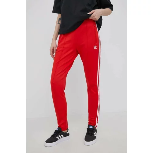 Adidas Hlače za žene, boja: crvena, s aplikacijom