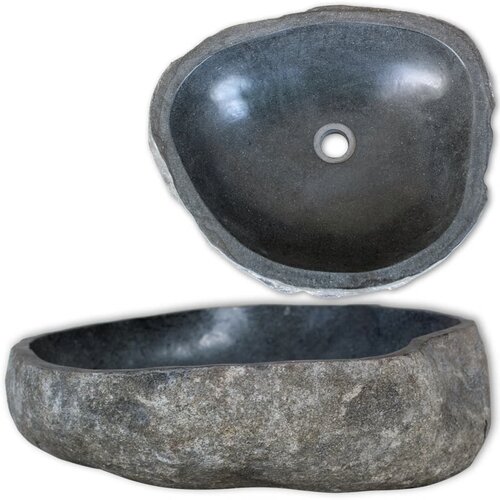 VidaXL Umivalnik iz rečnega kamna ovalen (37-46)x(29-36) cm, (21409321) Slike
