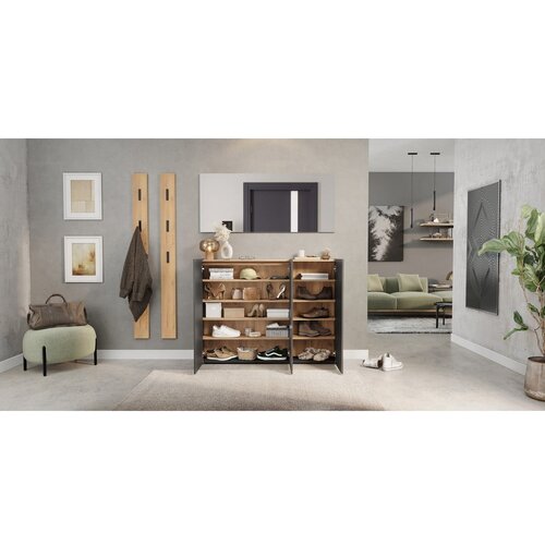 Germania Antracitno siva omarica za čevlje v hrastovem dekorju 138x105x25 cm Libbiano &amp;ndash; Slike