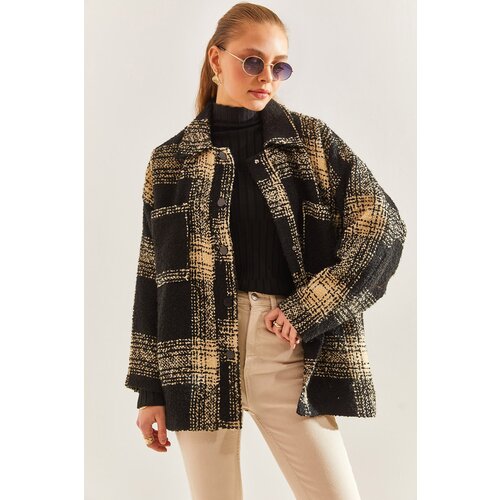 Bianco Lucci Women&amp;#039;s Plaid Patterned Jacket Slike