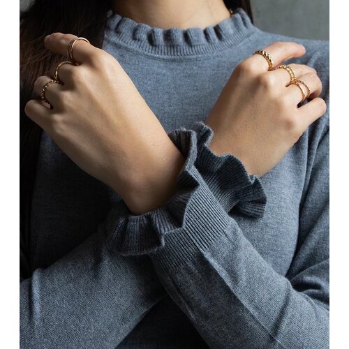 UR/CEO Grey soft sweater with ruffle detail Luel Slike