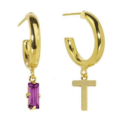  Ženske victoria cruz abece fuchsia gold mindju&amp;Scaron;e sa swarovski roze kristalom ( a3773-tdt ) Slike