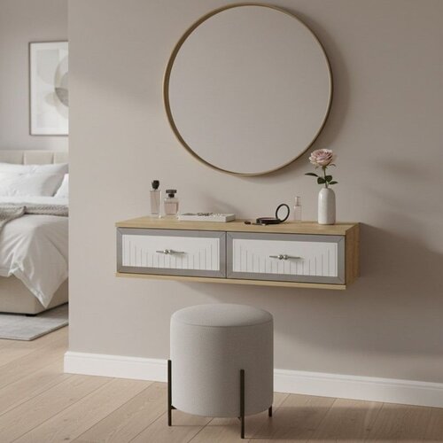 Hanah home komoda Tuna 120, 120 cm, hrast Sapphire / bela / srebrna Cene