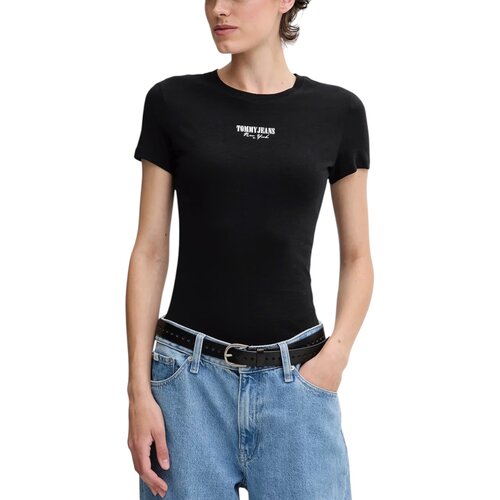 Tommy Hilfiger Majice s kratkimi rokavi TJW SLIM ESSENTIAL L DW0DW20913 Črna Slike
