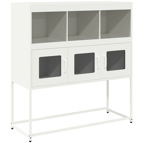 Maison Chic Komoda - Predalnik bela 100,5x39x107 cm hladno valjano jeklo, (21719534) Slike