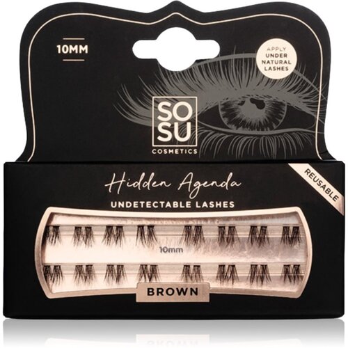 SOSU Cosmetics Hidden Agenda Undetectable Lashes &scaron;opaste lepilne trepalnice brez vozlička 10mm Brown 16 kos Cene