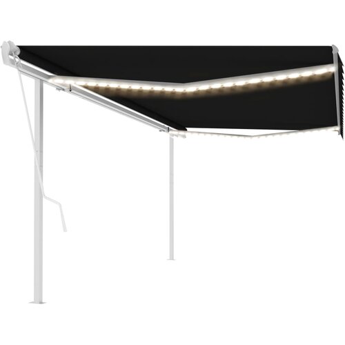 vidaXL Avtomatska tenda LED + senzor 5x3 m antracitna Cene