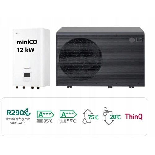 LG THERMA V R290 Monoblock (hidrosplit) 12 kW &ndash; HN1616HC.NK0 + HM121HF.UB60 1-fazna toplotna črpalka zrak/voda s hidroenoto (model 2026/27) - Cene