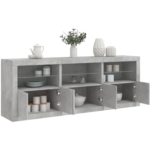 The Living Store Komoda z LED lučkami betonsko siva 181,5x37x67 cm - Komoda, (21837259) Cene